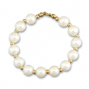 Statement-Anh&auml;nger Perlenkette White-gold