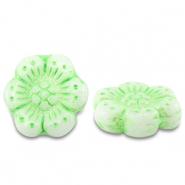B&ouml;hmische Perlen Boho Flower 14mm Light green