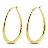 Ohrringe aus Stainless Steel - Rostfreiem Stahl Creolen Oval Gold