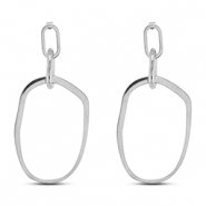 Ohrringe aus Stainless Steel - Rostfreiem Stahl Ohrstecker Irregular Silver