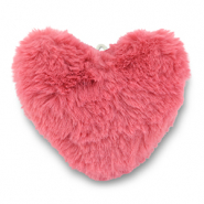 Statement-Anh&auml;nger Pompon Herz Dark pink