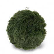 Statement-Anh&auml;nger Pompon Dark olive green