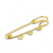 Metall Zubeh&ouml;r Schmuck-Sicherheitsnadel mit 3 &Ouml;sen Gold