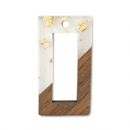Holz Anh&auml;nger Rechteck Transparent-gold-brown