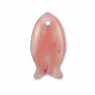 Naturstein Anh&auml;nger Quarz Fisch Transparent coral red