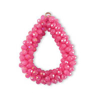 Top Facett Anh&auml;nger Tropfen Rose red