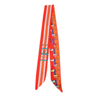 Bandana Schal mit Pferd/Gerade Linien Red-pink-orange
