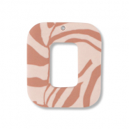 Polymer Anh&auml;nger Viereck Light peach pink-light brown