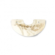 Polymer Anh&auml;nger Bogen Off white-beige-gold