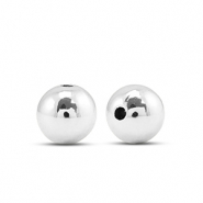 Metall Look Perlen Rund 8mm Silver metallic