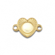BY31&reg; Stainless Steel - Rostfrei Stahl Zwischenst&uuml;ck mit Fassung f&uuml;r SS16 Flat Back Gold
