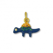 Metall Anh&auml;nger Dino Blue-orange-gold