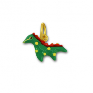 Metall Anh&auml;nger Dino Green-red-gold