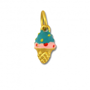 Metall Anh&auml;nger Ice Lolly Turquoise-pink-gold