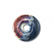 Perlen Keramik Disc Dark blue-port red-ocean green