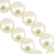 Glaswachsperlen 14mm Off white
