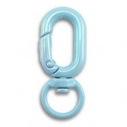 Farbiges Zubeh&ouml;r Schl&uuml;ssel Anh&auml;nger Oval Light blue-AB coating