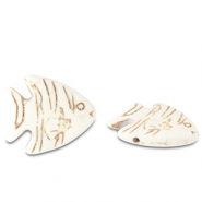 Perlen Keramik Fisch Off white