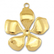 Stainless Steel - Rostfrei Stahl Anh&auml;nger Blume Gold