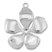 Stainless Steel - Rostfrei Stahl Anh&auml;nger Blume Silver