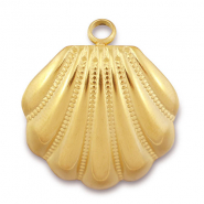 Stainless Steel - Rostfrei Stahl Anh&auml;nger Muschel Gold