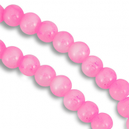 6 mm Glasperlen meliert White-pink