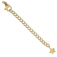 Stainless Steel - Rostfrei Stahl Schmuckzubeh&ouml;r Verl&auml;ngerungsketten Set Stern mit Karabinerverschluss Gold