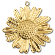 Stainless Steel - Rostfrei Stahl Anh&auml;nger Blume Gold