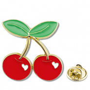 Anstecker Kirschen Red-green-gold