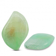 Naturstein Perlen Quartz Blatt Crackle Transparent light green
