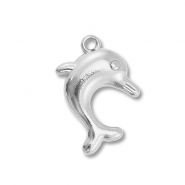 Stainless Steel - Rostfrei Stahl Anh&auml;nger Delfin Silver