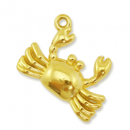 Stainless Steel - Rostfrei Stahl Anh&auml;nger Krabbe Gold