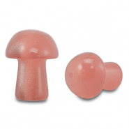 Naturstein Perlen Glas Fliegenpilz Light coral red