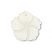 Muschel Anh&auml;nger Blume White