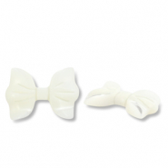 Muschel Perlen Schleife Off white