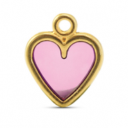 Metall Anh&auml;nger DQ Herz Pink-Gold (Nickelfrei)