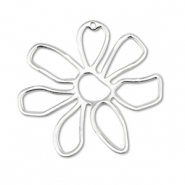 Metall Anh&auml;nger DQ Blume Antik silber (Nickelfrei)