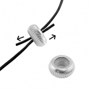 Stainless Steel - Rostfrei Stahl Schmuckzubeh&ouml;r Smart-Stopperperlen mit Motiv 10mm Silver