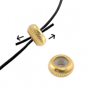 Stainless Steel - Rostfrei Stahl Schmuckzubeh&ouml;r Smart-Stopperperlen mit Motiv 8mm Gold