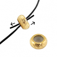 Stainless Steel - Rostfrei Stahl Schmuckzubeh&ouml;r Smart-Stopperperlen mit Motiv 6mm Gold