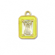 Brass TQ Metall Anh&auml;nger Rechteck Gold-neon yellow-light yellow