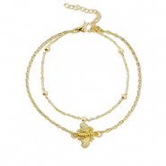 Armb&auml;nder aus Stainless Steel - Rostfreiem Stahl Biene Gold