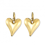Ohrringe aus Stainless Steel - Rostfreiem Stahl Herz Gold