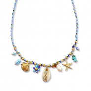 Ketten aus Stainless Steel - Rostfreiem Stahl mit Anh&auml;nger Meeresleben Gold-multicolour
