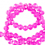 Top Glas Facett Perlen 6x4mm rondellen Neon pink