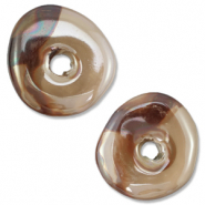 DQ Griechische Keramik Perlen Donut Brown