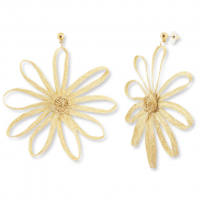 Trendy Bast Ohrringe Blume Vanilla yellow-gold