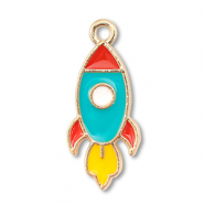 Metall Anh&auml;nger Enamel Rakete Gold-multicolour