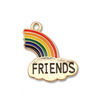Metall Anh&auml;nger Enamel Regenbogen " friends" Gold-multicolour