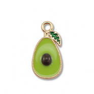 Metall Anh&auml;nger Enamel Avocado Gold-olive green